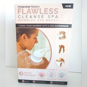Flawless Cleanse Spa, Electric Body Brush w/ 3 Multi-Purpose Cleansing Heads NEW